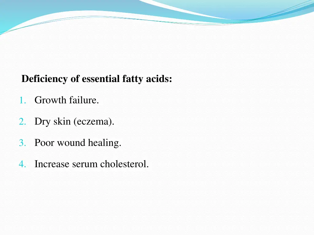 deficiency of essential fatty acids