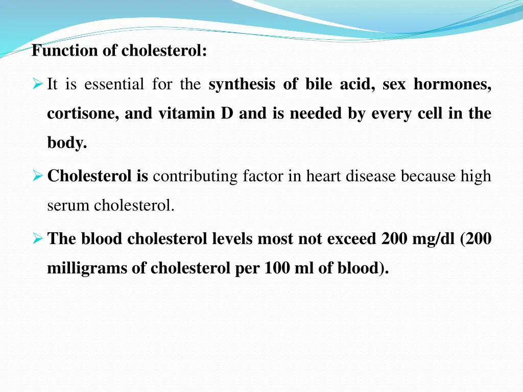 function of cholesterol