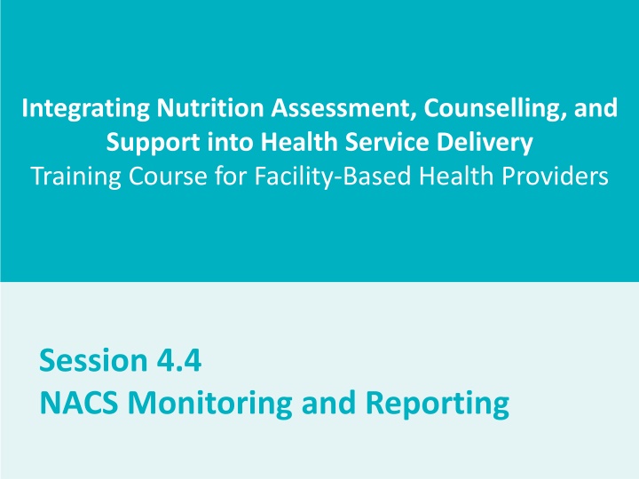 integrating nutrition assessment counselling