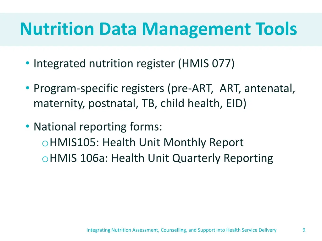 nutrition data management tools