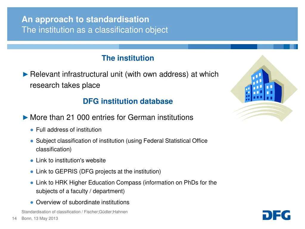 an approach to standardisation the institution