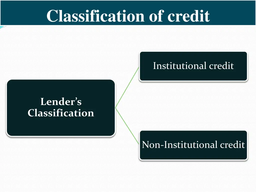 classification of credit 4