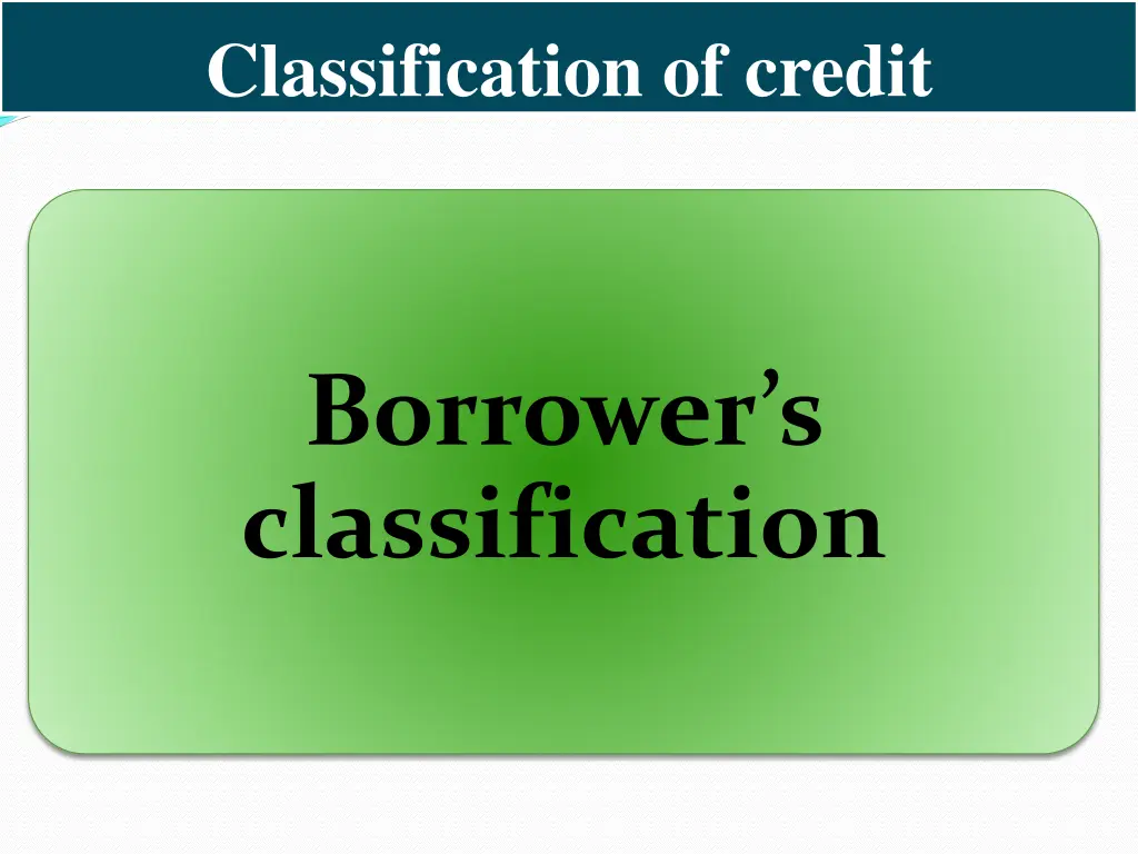 classification of credit 5