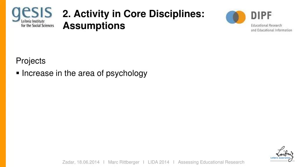 2 activity in core disciplines assumptions