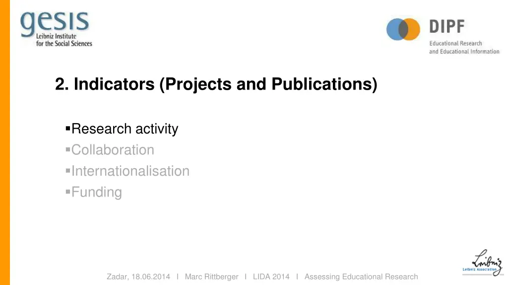 2 indicators projects and publications
