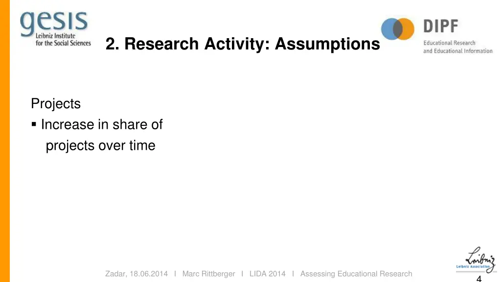 2 research activity assumptions