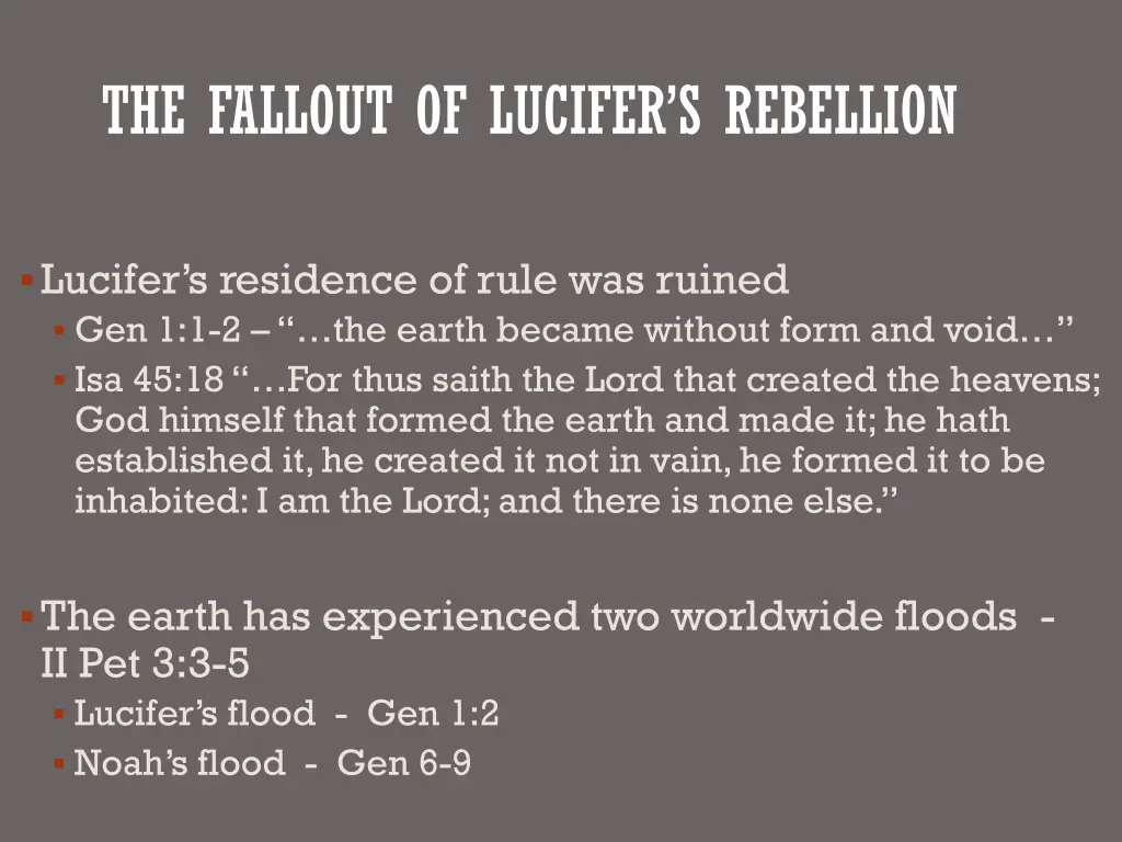 the fallout of lucifer s rebellion 1