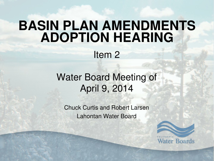 basin plan amendments adoption hearing item 2