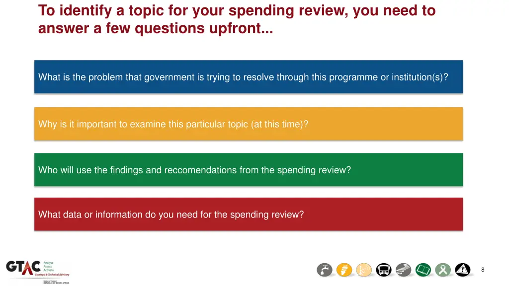 to identify a topic for your spending review