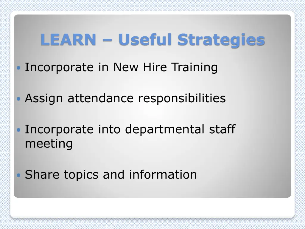 learn useful strategies