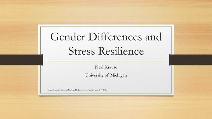 gender differences and stress resilience