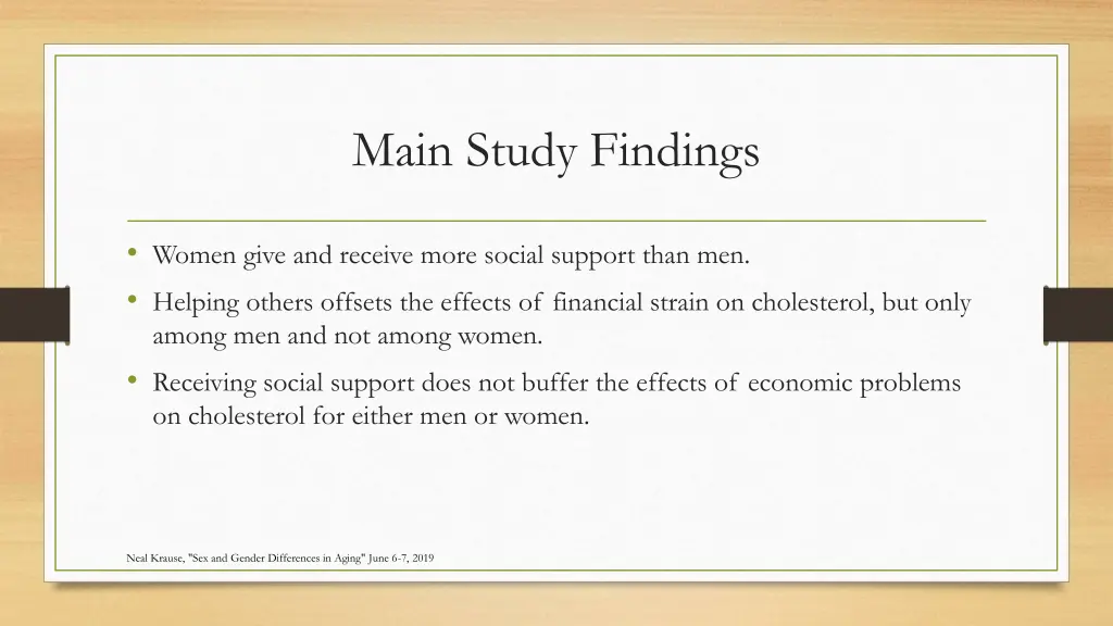 main study findings