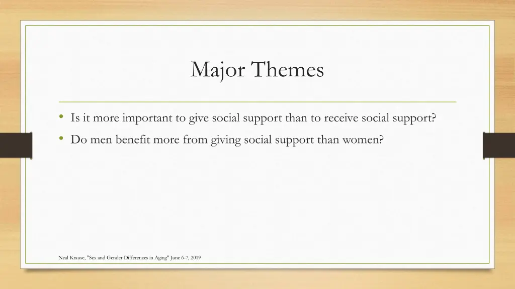 major themes