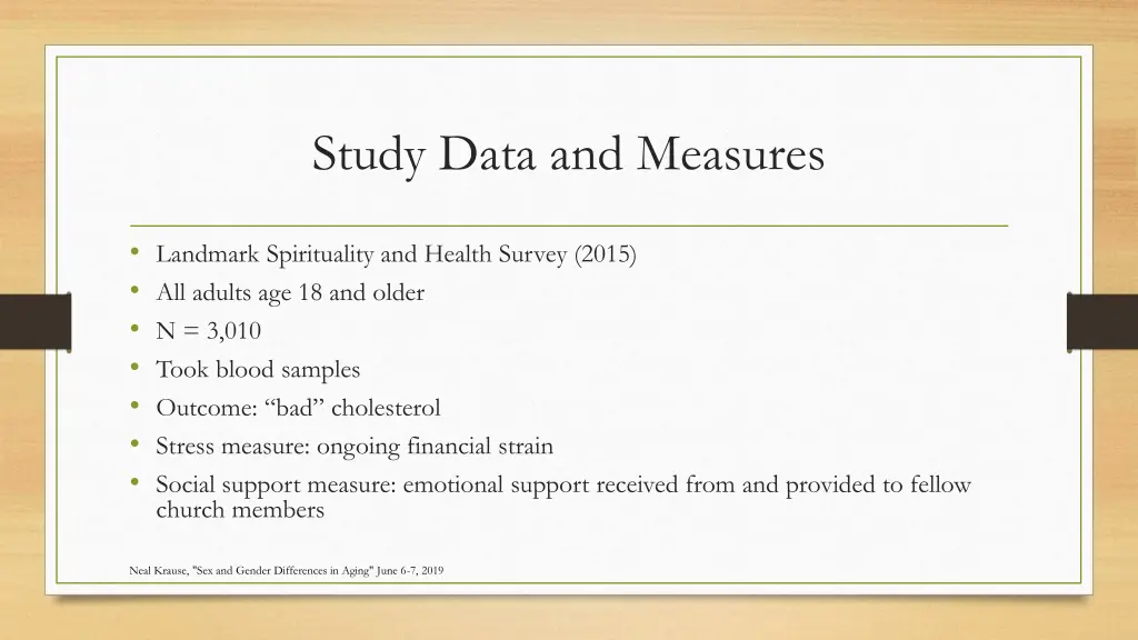 study data and measures