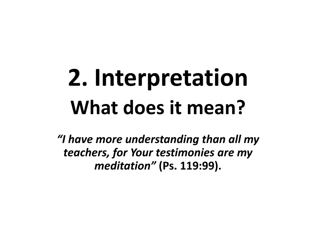 2 interpretation what does it mean
