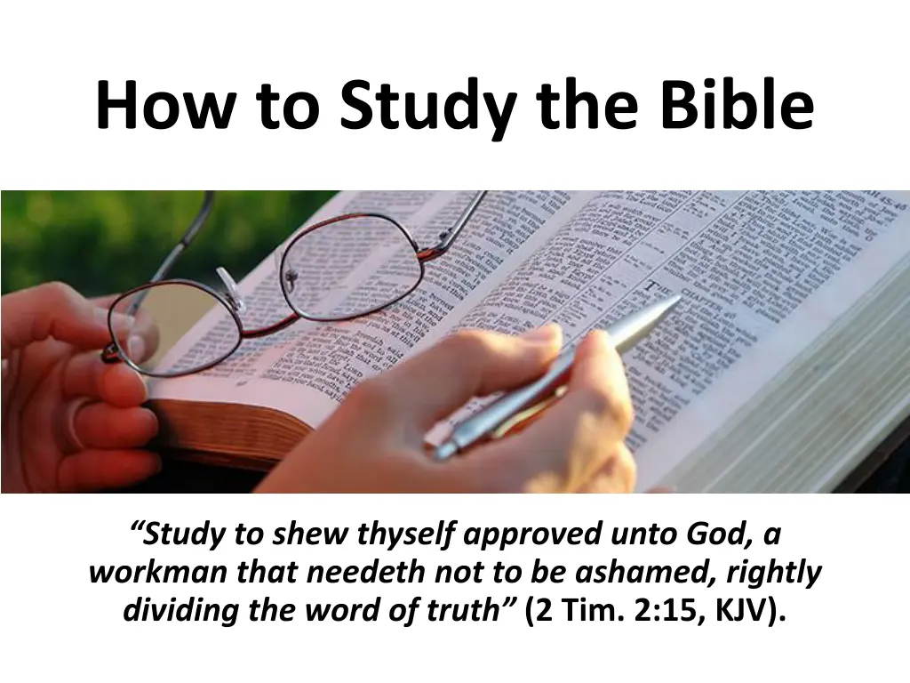 how to study the bible