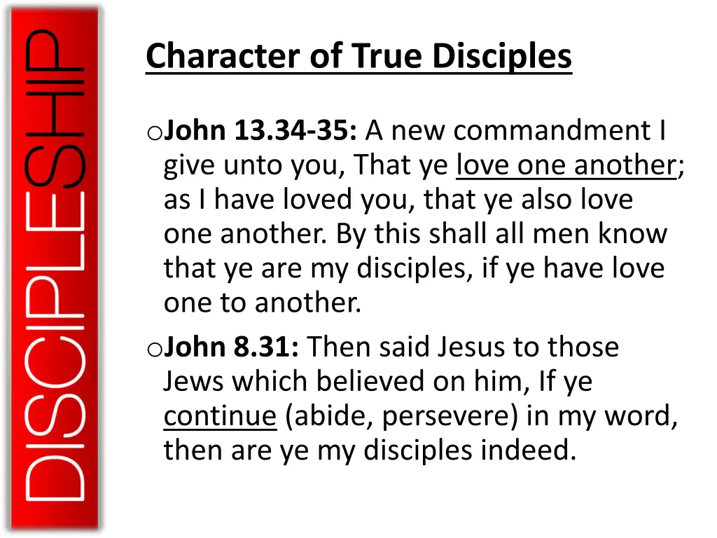 character of true disciples 1