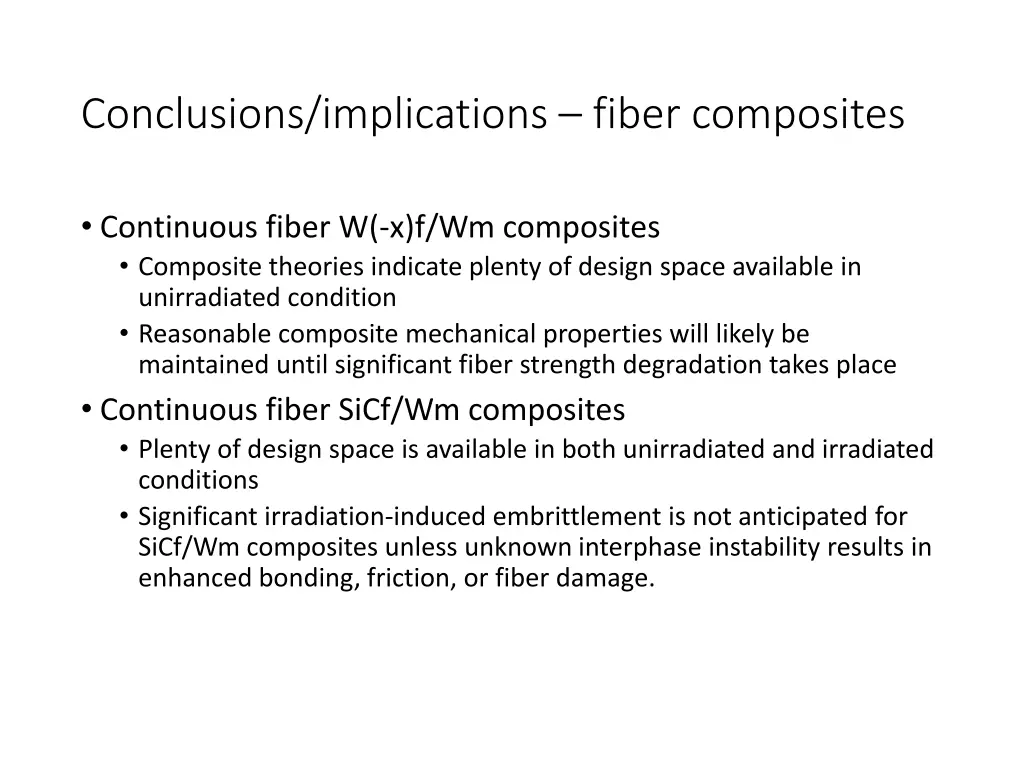 conclusions implications fiber composites