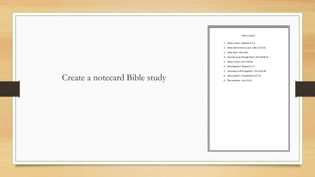 create a notecard bible study