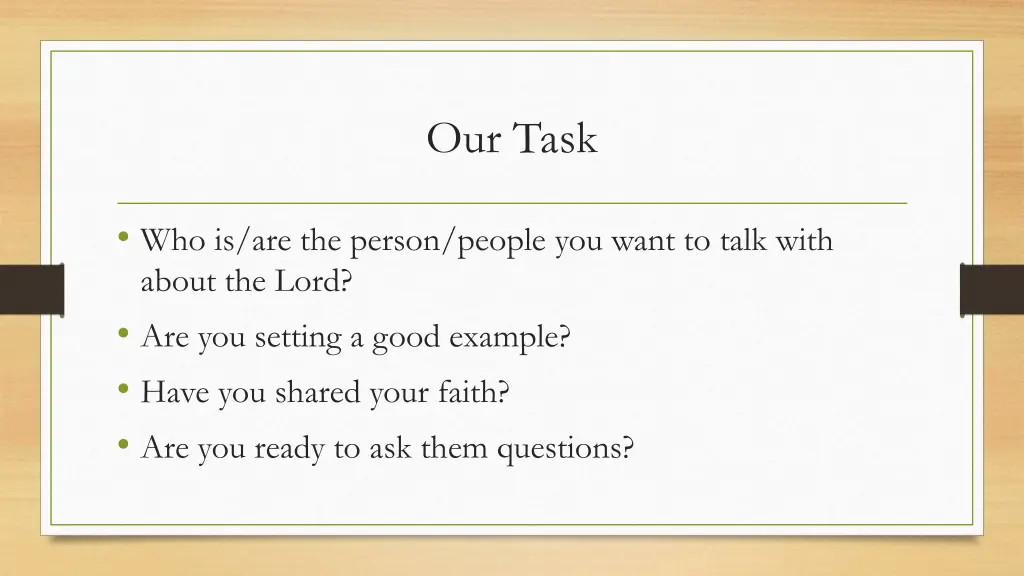 our task