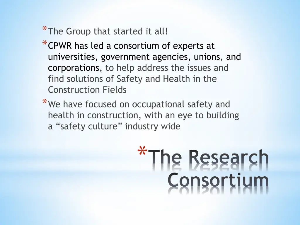 the group that started it all cpwr