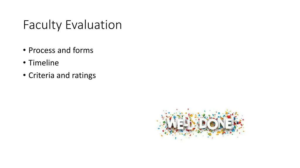 faculty evaluation