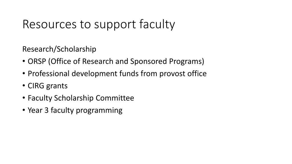 resources to support faculty 1