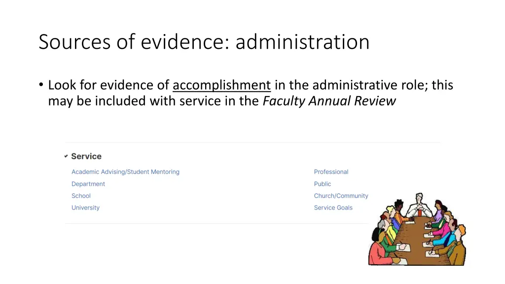 sources of evidence administration