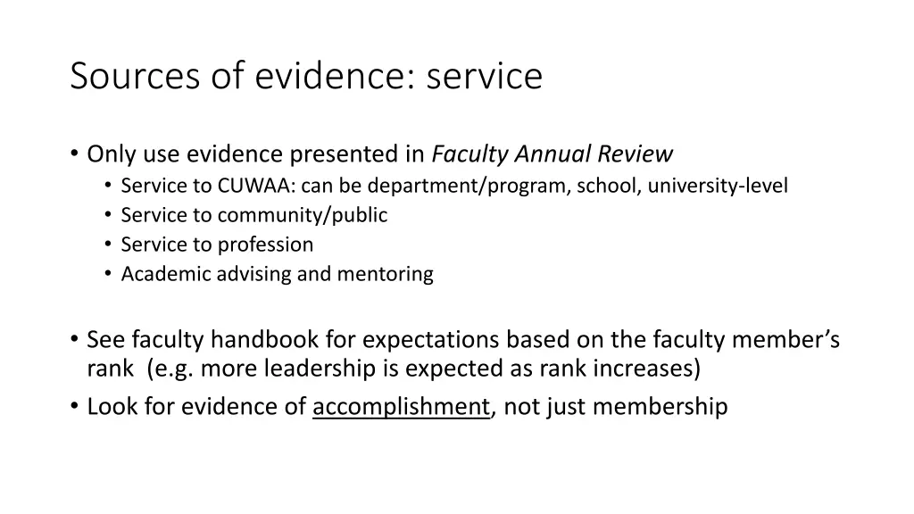sources of evidence service