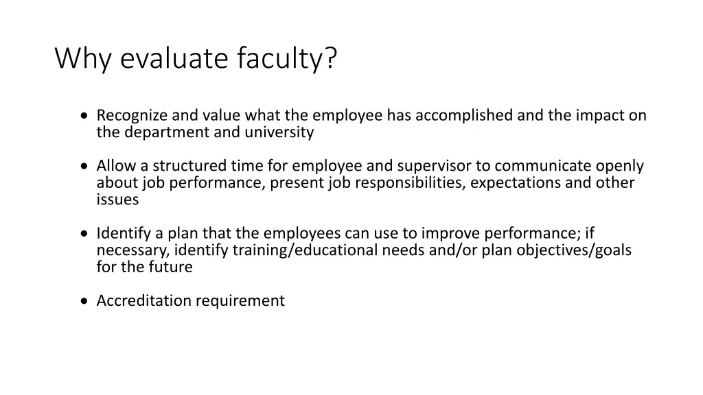 why evaluate faculty