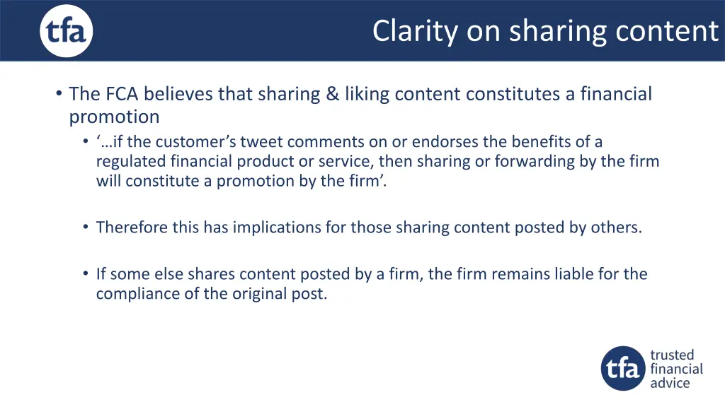 clarity on sharing content