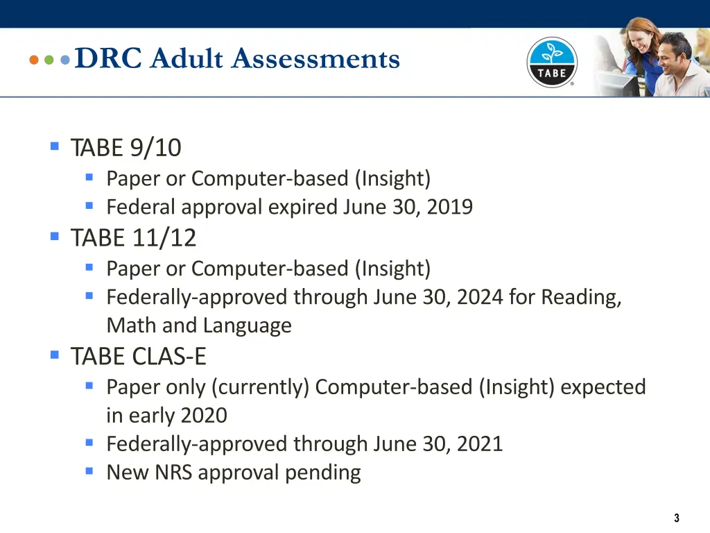drc adult assessments