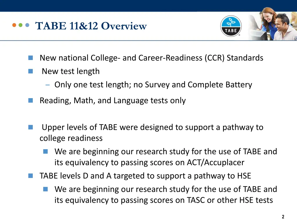 tabe 11 12 overview