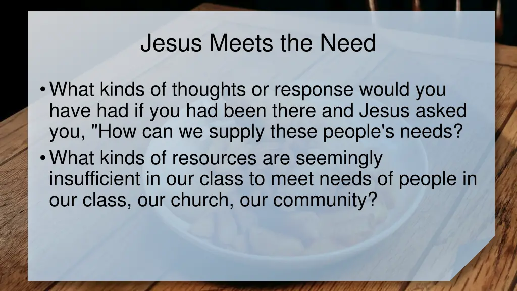 jesus meets the need