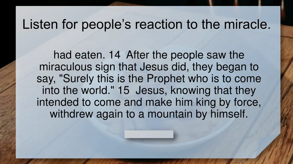 listen for people s reaction to the miracle 1