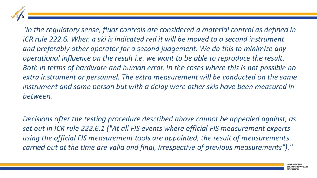 in the regulatory sense fluor controls
