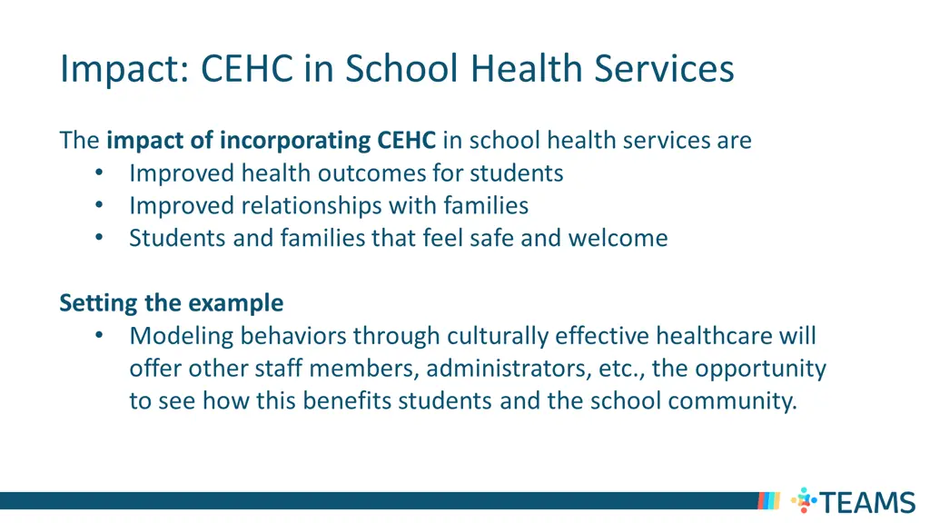 impact cehc in school health services