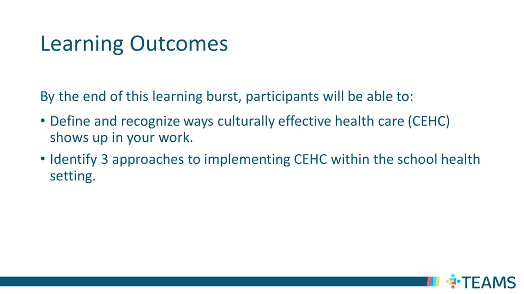 learning outcomes