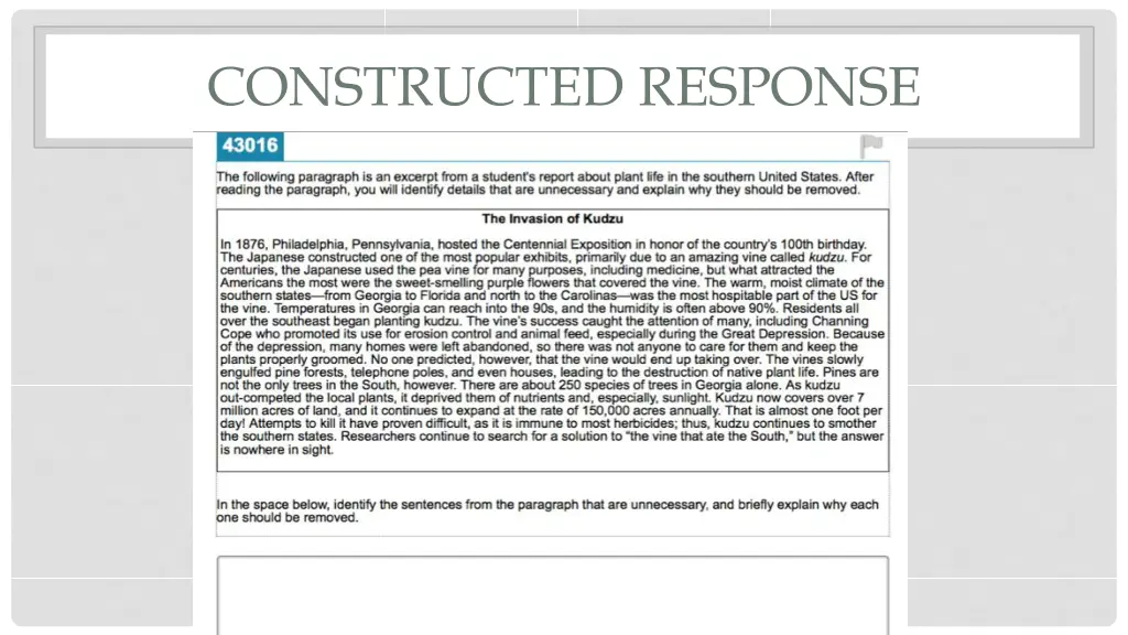 constructed response