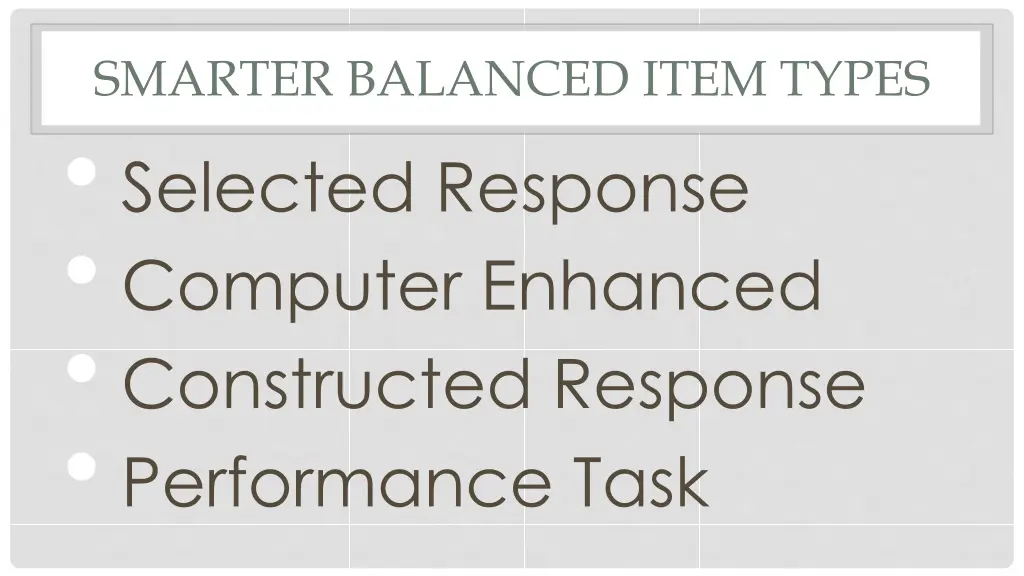 smarter balanced item types selected response
