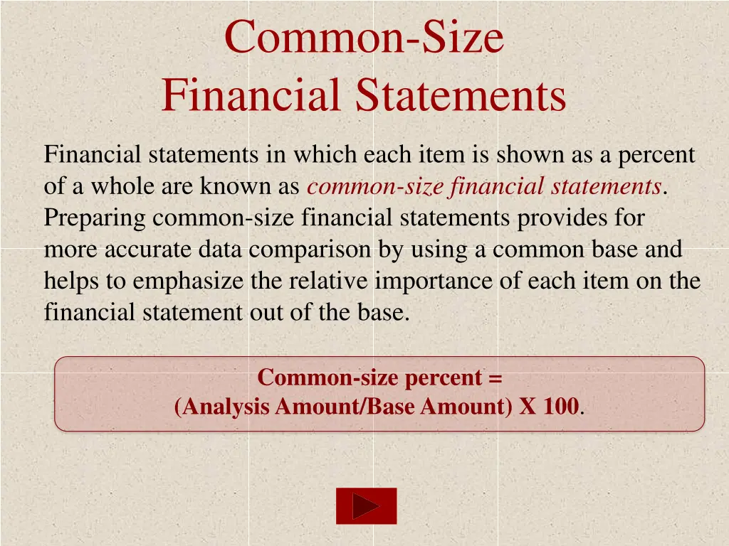 common size financial statements