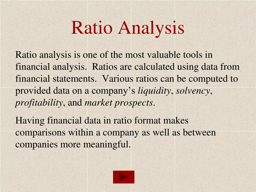 ratio analysis