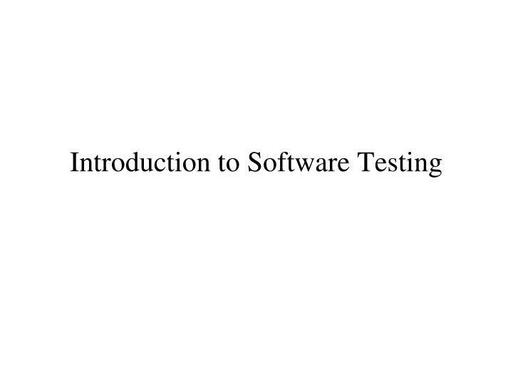 introduction to software testing