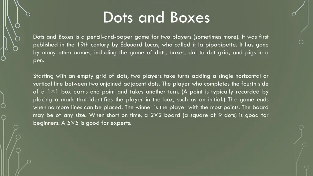 dots and boxes
