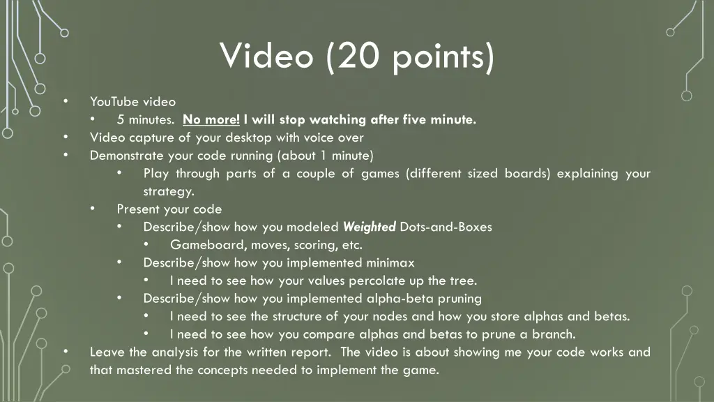 video 20 points