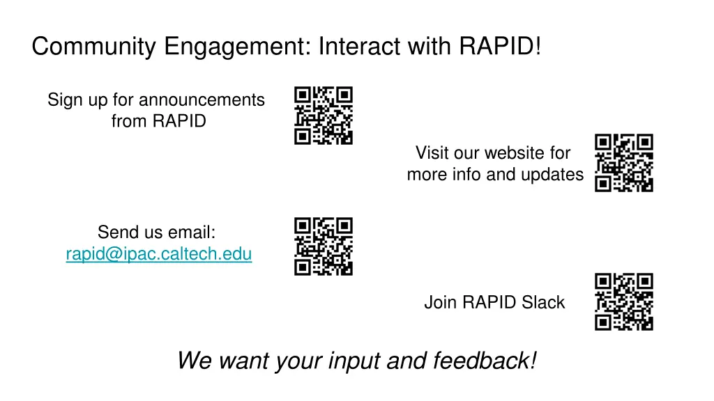 community engagement interact with rapid