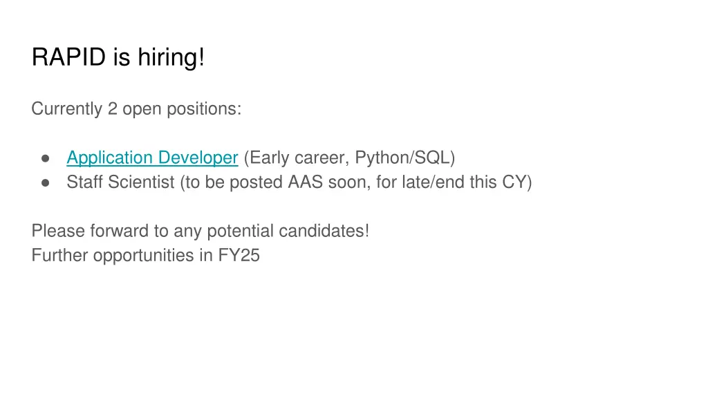 rapid is hiring