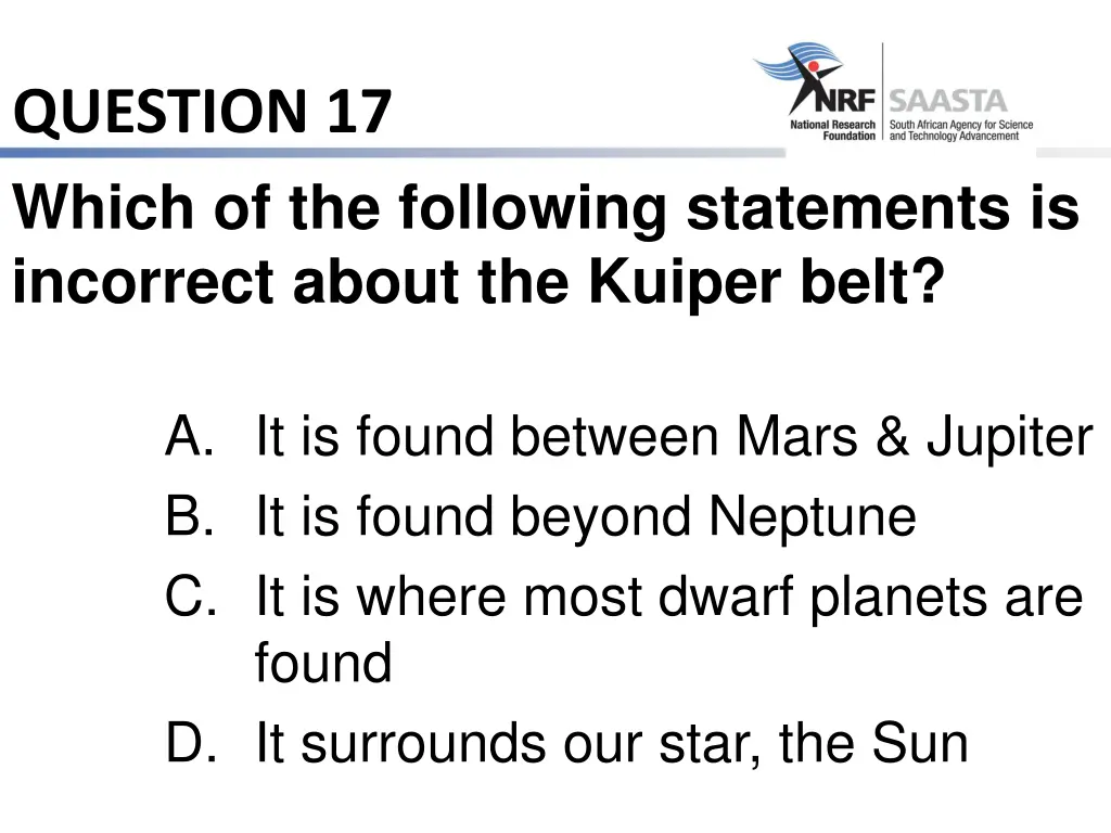 question 17 which of the following statements