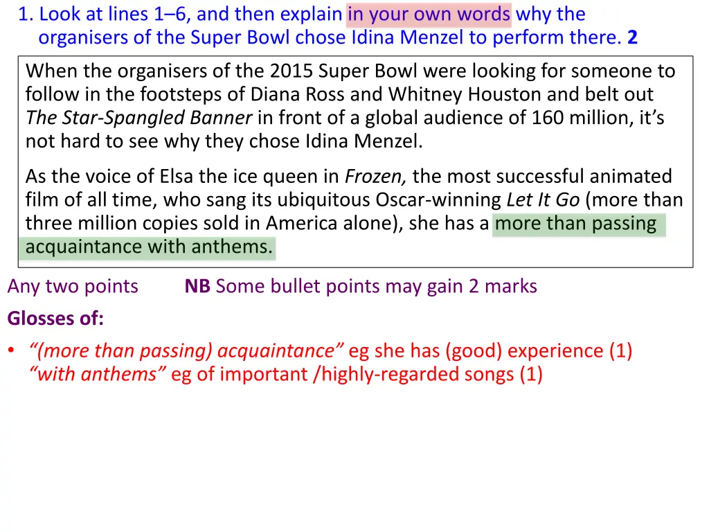 1 look at lines 1 6 and then explain in your 2