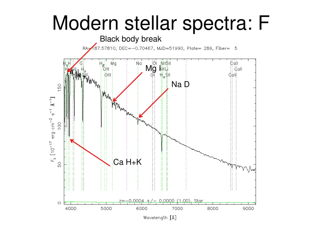 modern stellar spectra f black body break